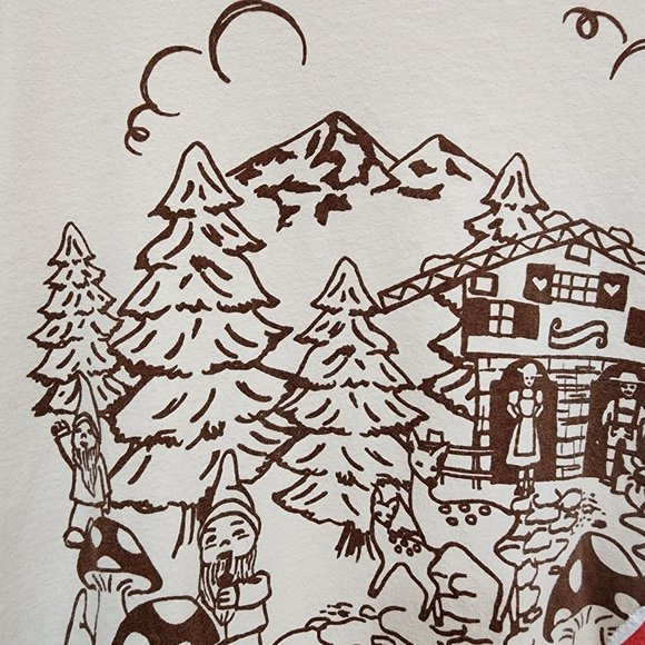 RARE Made with love by Hannah black forest fun toadstool graphic tee woman's XL - Picture 8 of 9